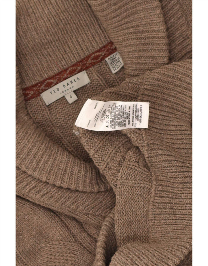 Ted Baker Pull Cardigan Homme Taille 4 Grand Coton Marron