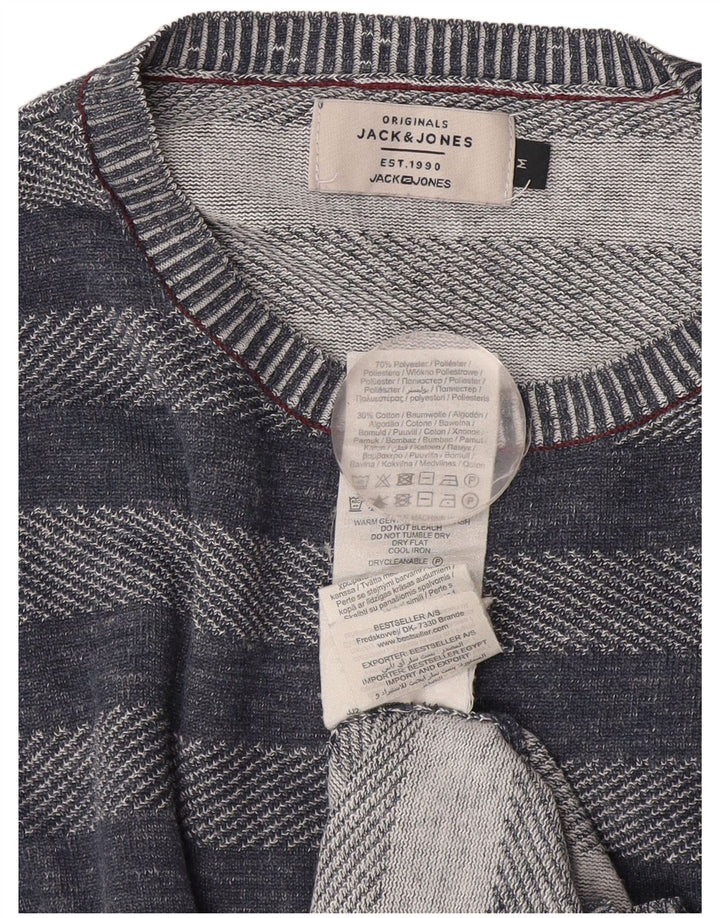 Jack & Jones Pull Col Rond Homme Rayé Bleu Marine Moyen