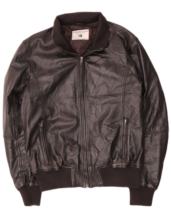 Vintage Mens Leather Jacket UK 40 Large Black