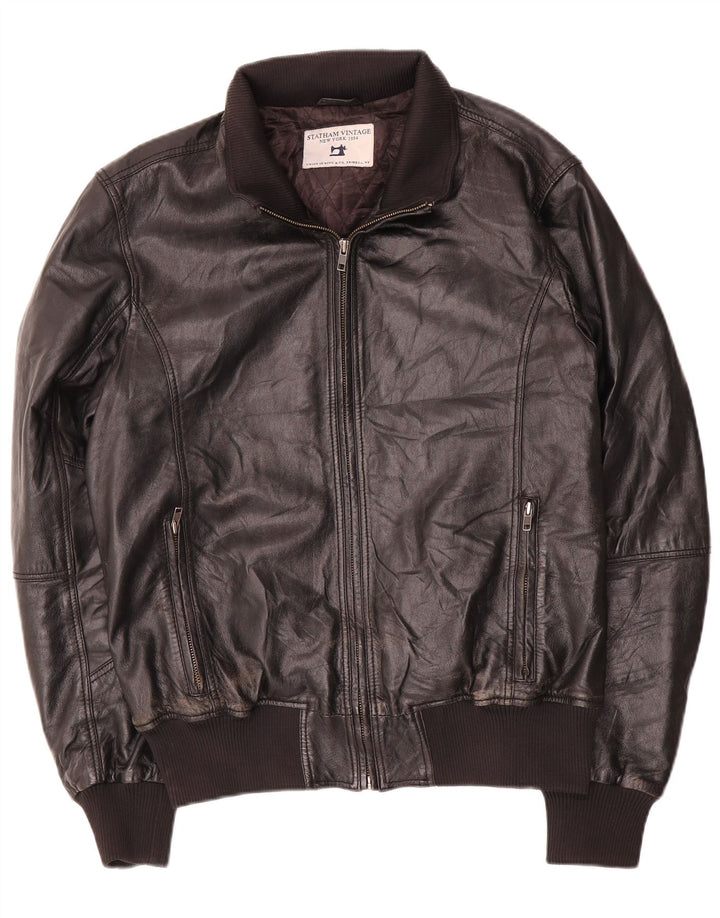 veste en cuir homme vintage UK 40 Grand Noir