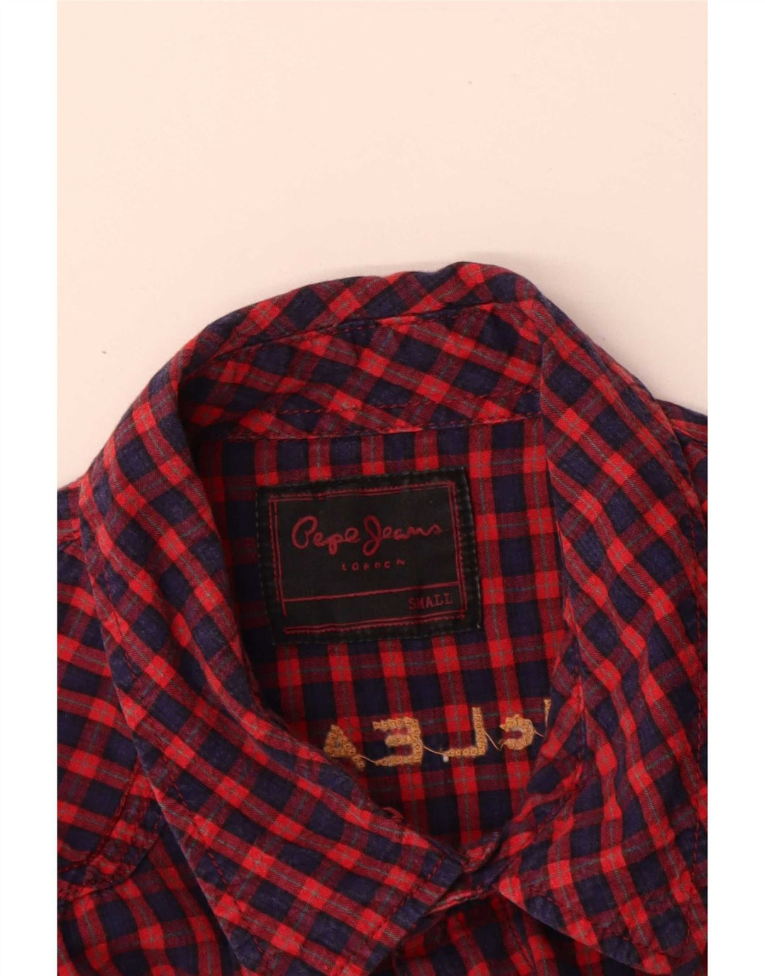 PEPE Jeans Chemise en flanelle graphique pour hommes, petit coton vichy rouge