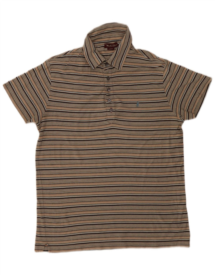 Marlboro Classics Polo Homme Large Beige Rayé