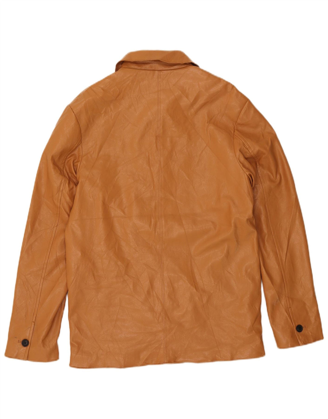 Zara Veste en simili cuir pour homme UK 36 Small Marron Polyuréthane