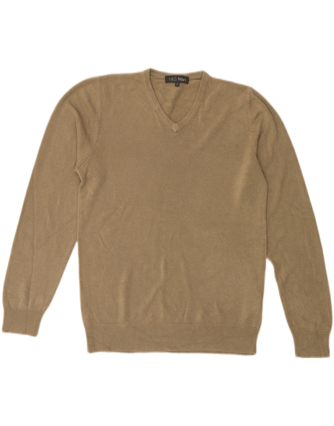 Marks & Spencer Pull Col V Homme Acrylique Beige Moyen