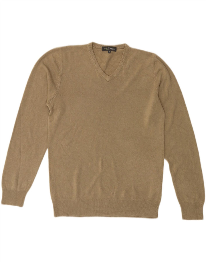 Marks & Spencer Pull Col V Homme Acrylique Beige Moyen