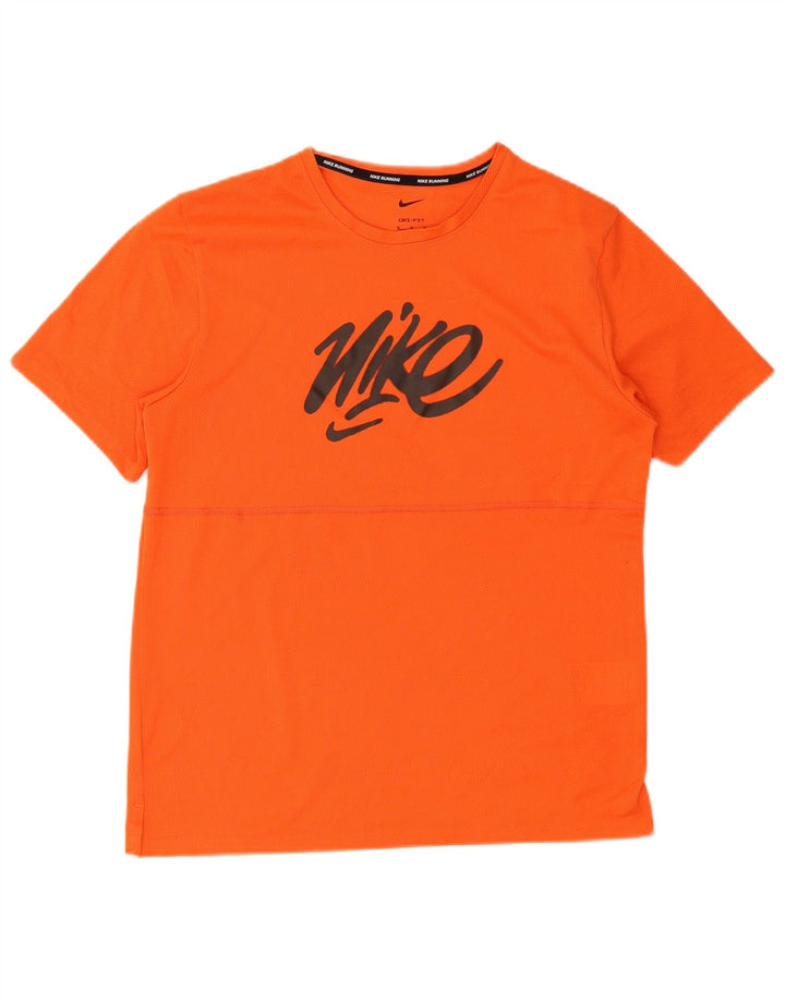 Nike Hommes Dri Fit Graphic T-Shirt Haut Orange Moyen Polyester