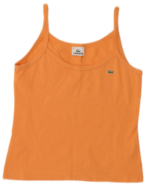 Lacoste Womens Crop Cami Top Taille 38 Coton Orange Moyen