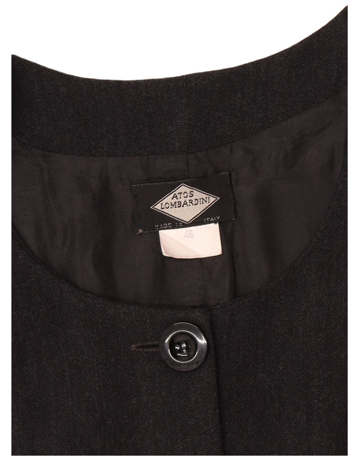 Atos Lombardini Veste blazer sans manches à 5 boutons pour femme IT 46 Large Gris