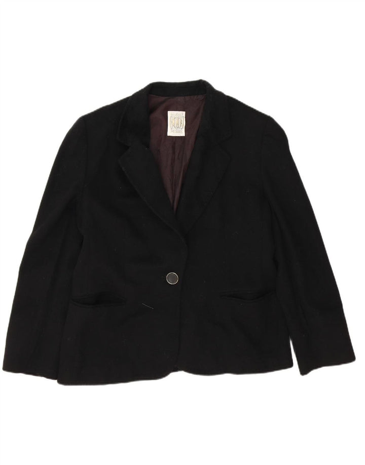 FERRE Womens 1 Button Blazer Jacket UK 14 Medium Black