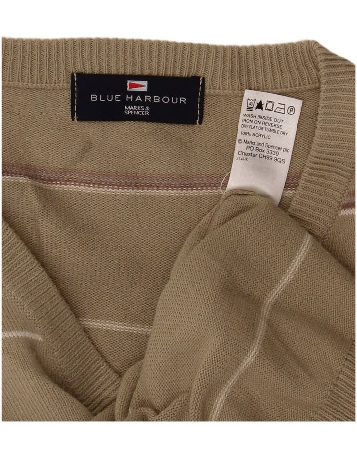 Marks & Spencer Pull Blue Harbor Col V Homme Kaki Moyen