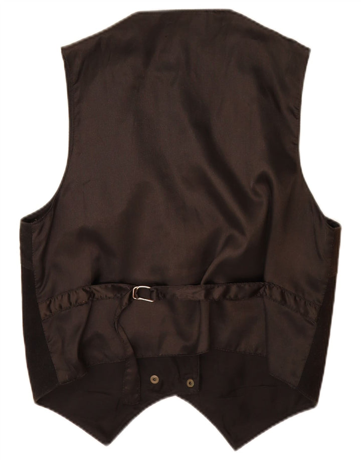 gilet en daim femme vintage UK 14 cuir noir moyen