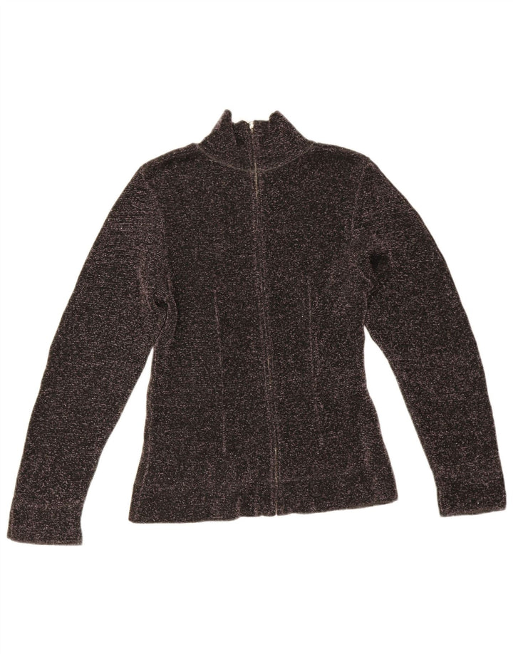 Zara Pull col roulé pour femme UK 12 Viscose mouchetée noir moyen