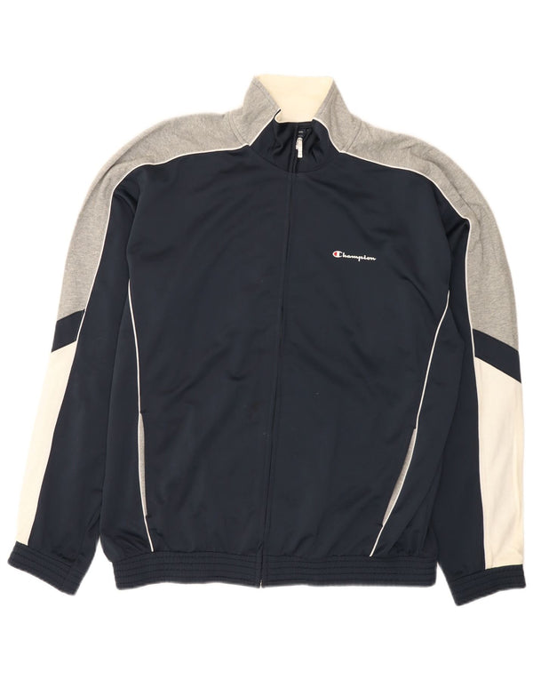 Champion Veste de survêtement pour homme XL Bleu marine Colorblock Polyester