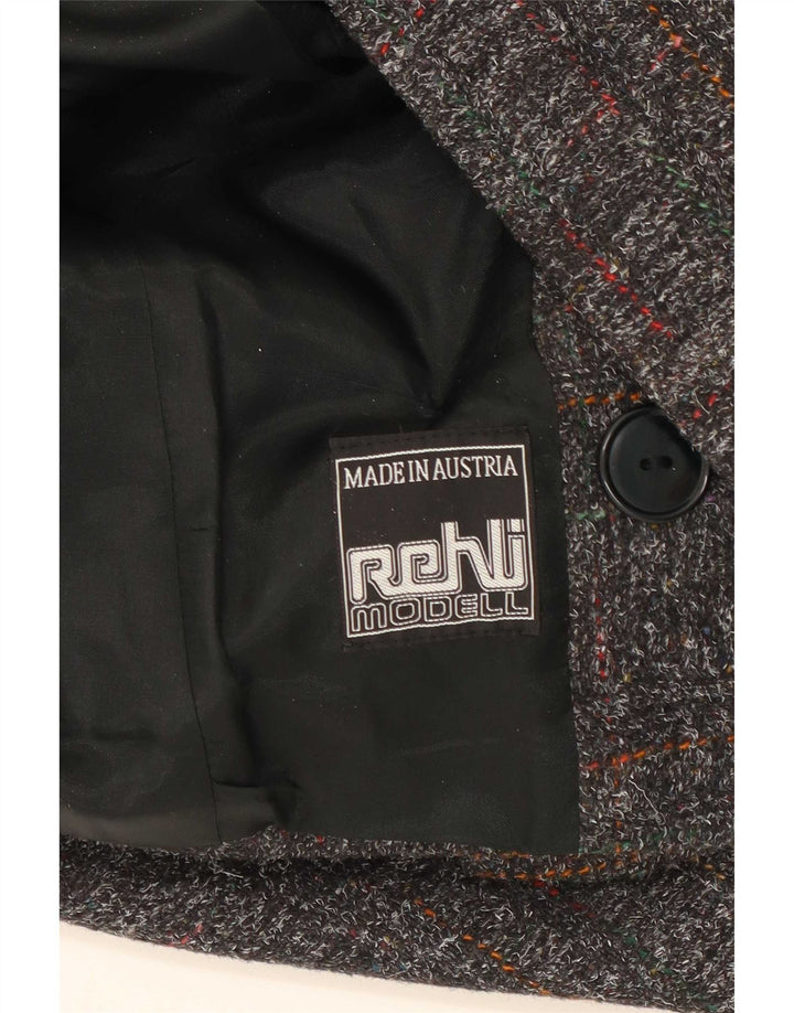 Rehli Veste blazer croisée pour femme UK 44 Gris moyen à carreaux