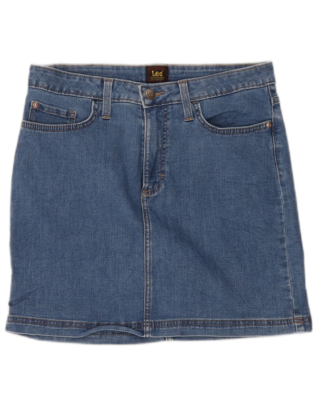 LEE Jupe en jean pour femme US 10 Large W32 Bleu Coton