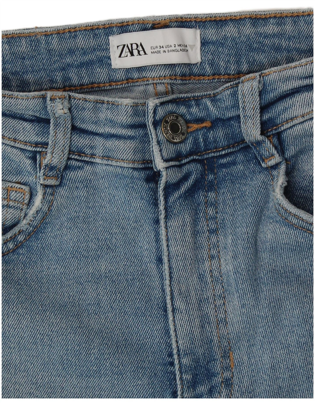Zara Femme Jean Skinny EU 34 XS W24 L27 Bleu Coton