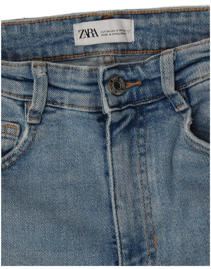 Zara Femme Jean Skinny EU 34 XS W24 L27 Bleu Coton