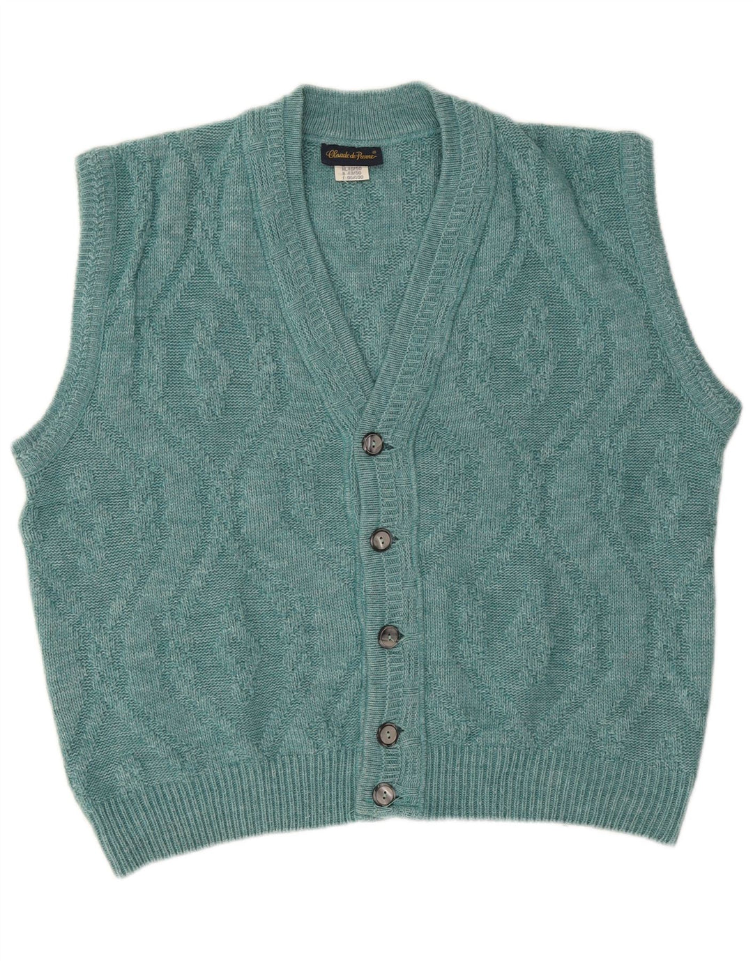 Claude De Pierre Pull Cardigan Sans Manches Homme IT 48/50 Bleu Moyen