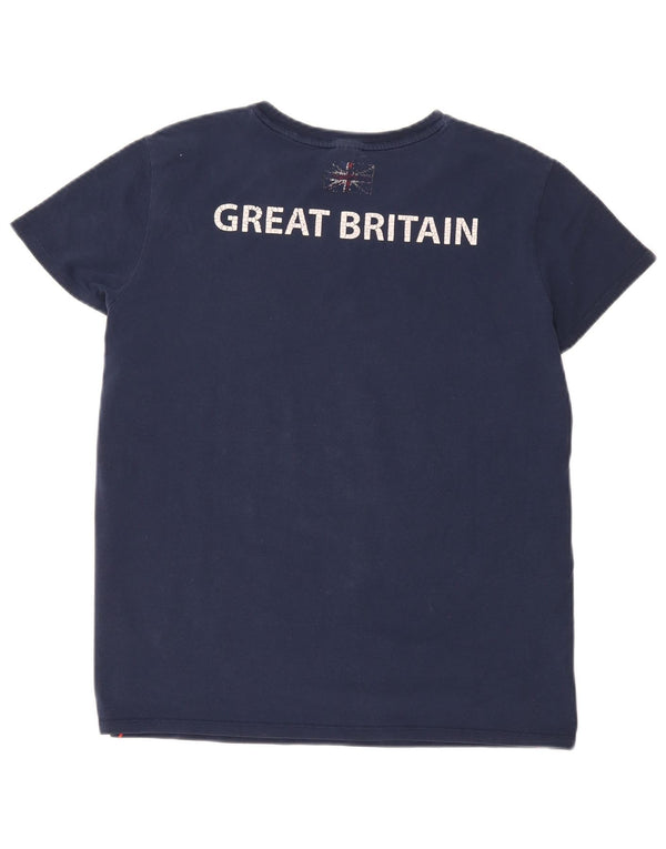 Adidas T-shirt graphique pour femme UK 24/26 2XL Bleu marine Coton
