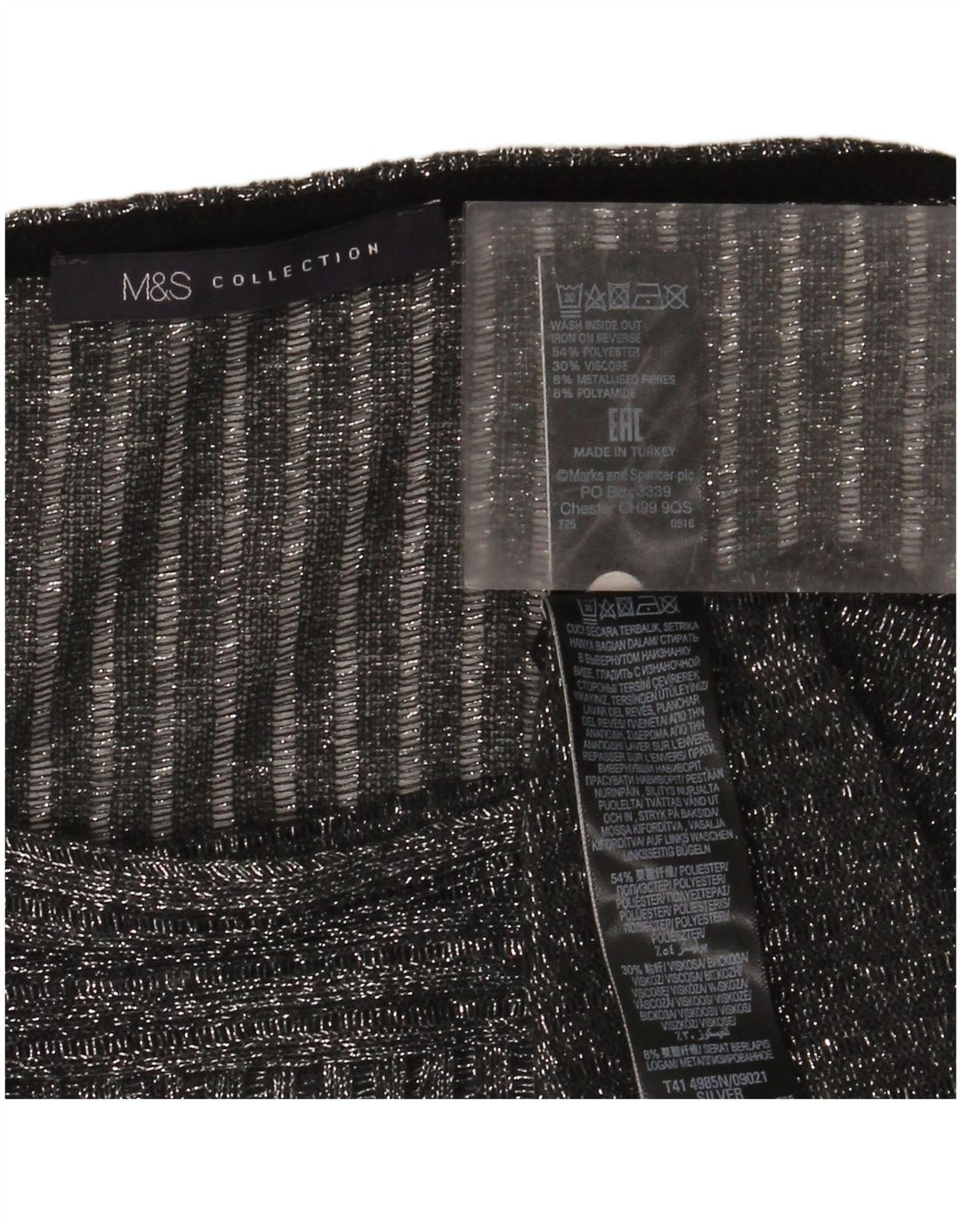 MARKS & SPENCER Haut Chemisier Femme UK 20 2XL Gris Moucheté Polyester