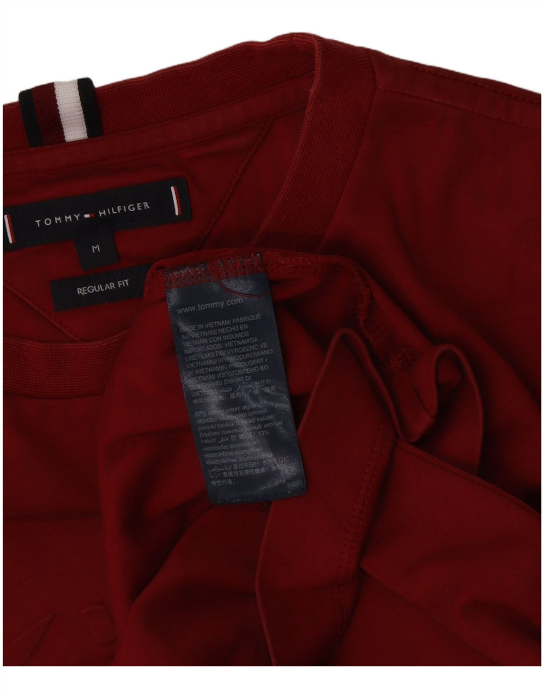 Tommy Hilfiger T-Shirt Regular Fit Graphique Homme Rouge Moyen Coton