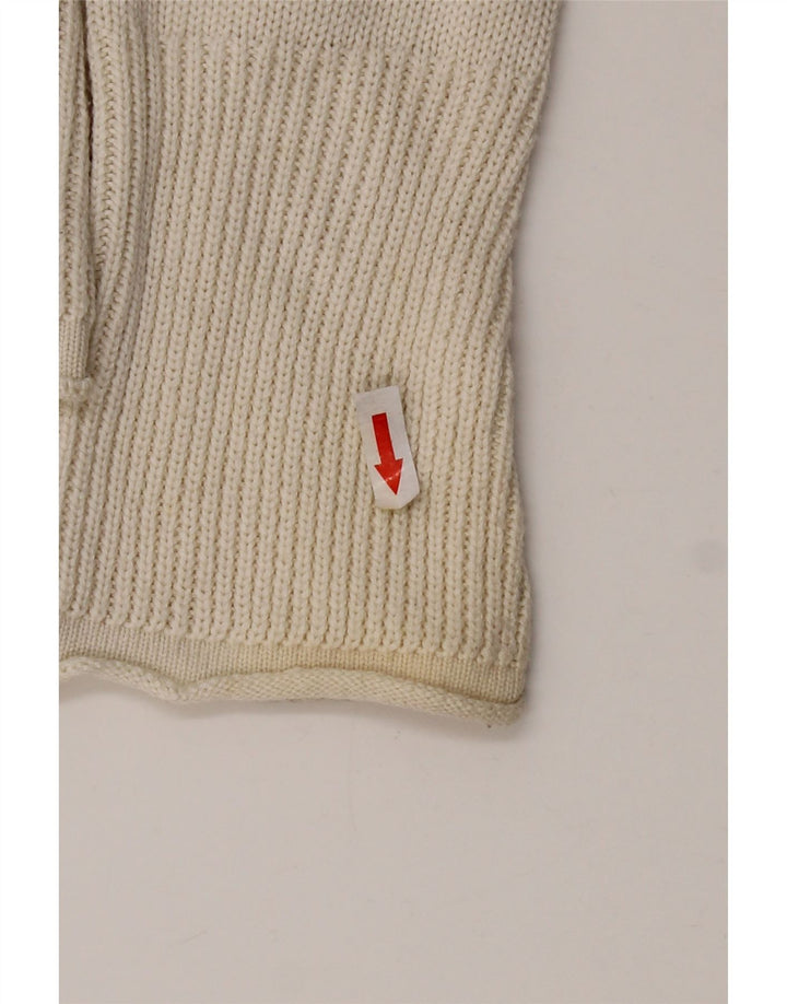 Zara Pull à col zippé pour femme UK 14 Large Blanc