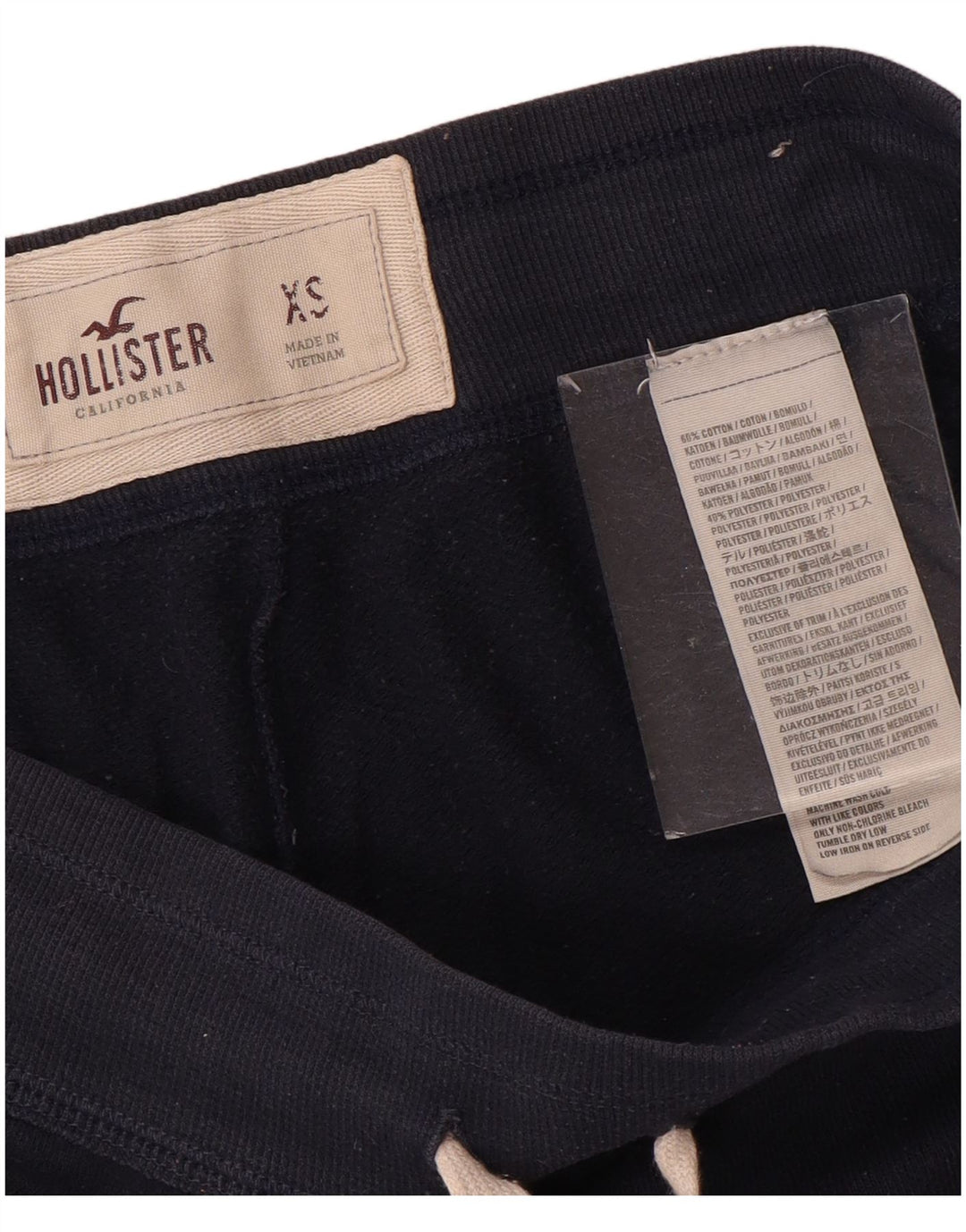 HOLLISTER Pantalon de survêtement graphique pour femme UK 6 XS Bleu marine Coton