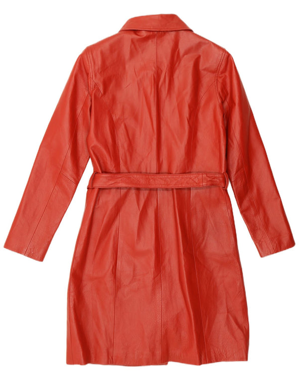 Kara Manteau en cuir pour femme UK 10 Petit cuir rouge