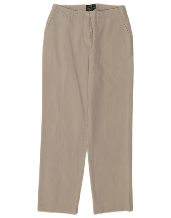 Hobbs Pantalon droit décontracté pour femme UK 8 Small W27 L28 Coton beige