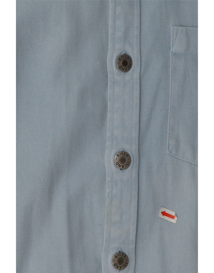 RIVER ISLAND Chemise en Jean Petit Bleu Coton Homme