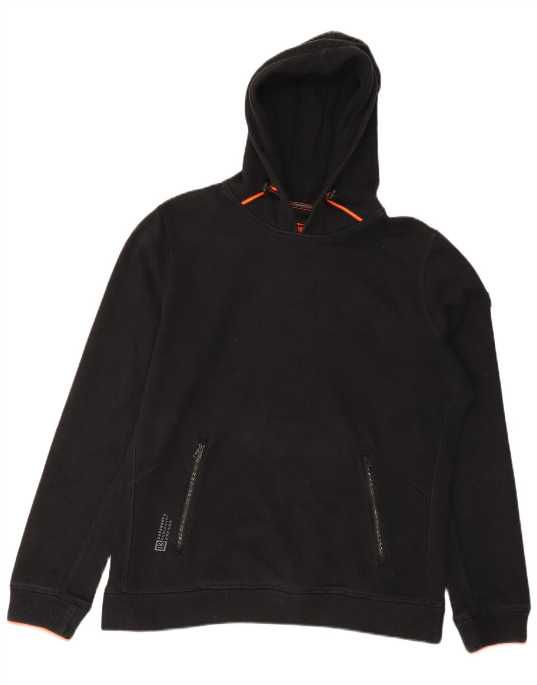 Superdry Pull à capuche pour homme Large Noir Polyester