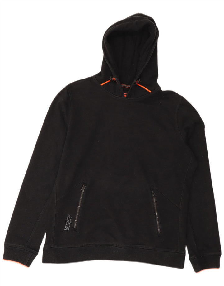 Superdry Pull à capuche pour homme Large Noir Polyester