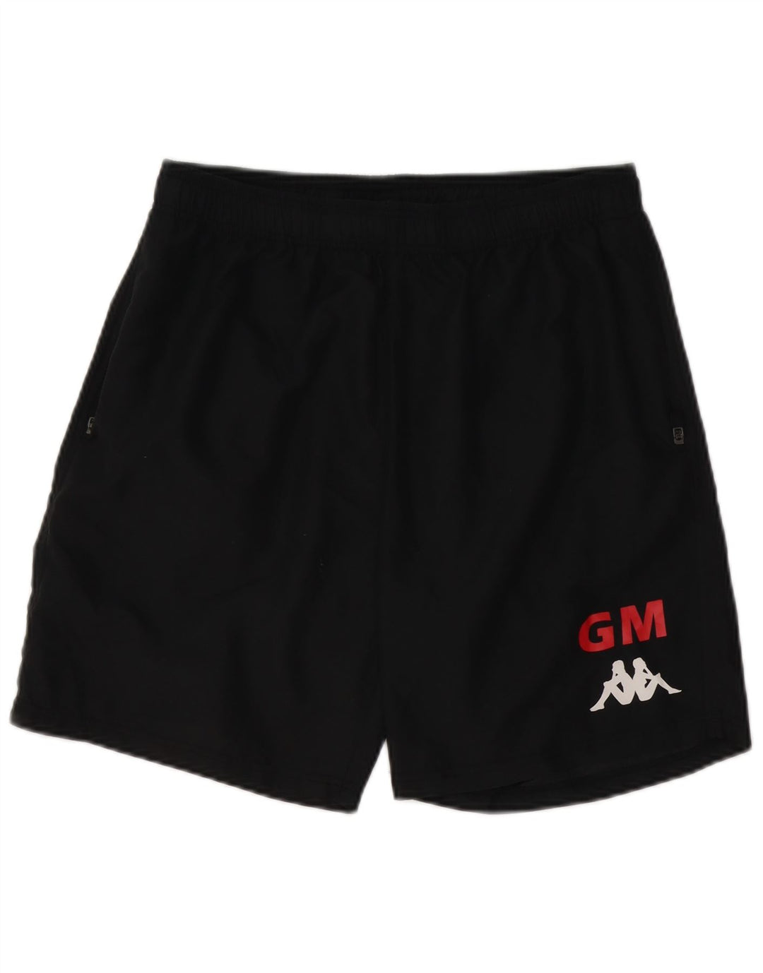 Kappa Short de sport graphique pour hommes, grand, noir, polyester