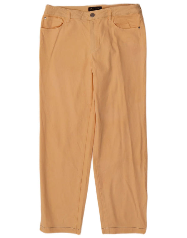 Massimo Dutti Pantalon décontracté droit pour femme EU 40 Medium W30 L27 Jaune