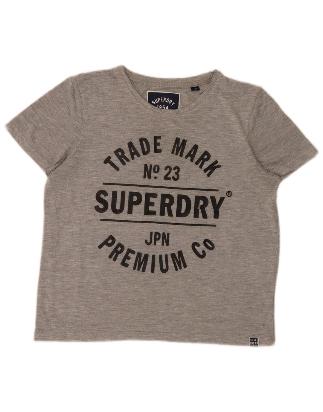SUPERDRY Womens Heritage Graphic T-Shirt Top UK 10 Small Grey Polyester