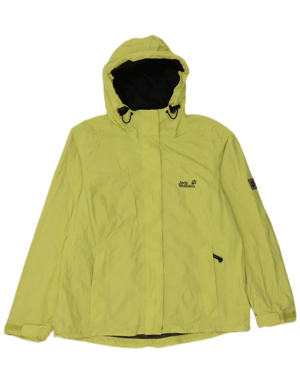 JACK WOLFSKIN Veste de pluie à capuche pour femme UK 18 XL Vert Polyamide