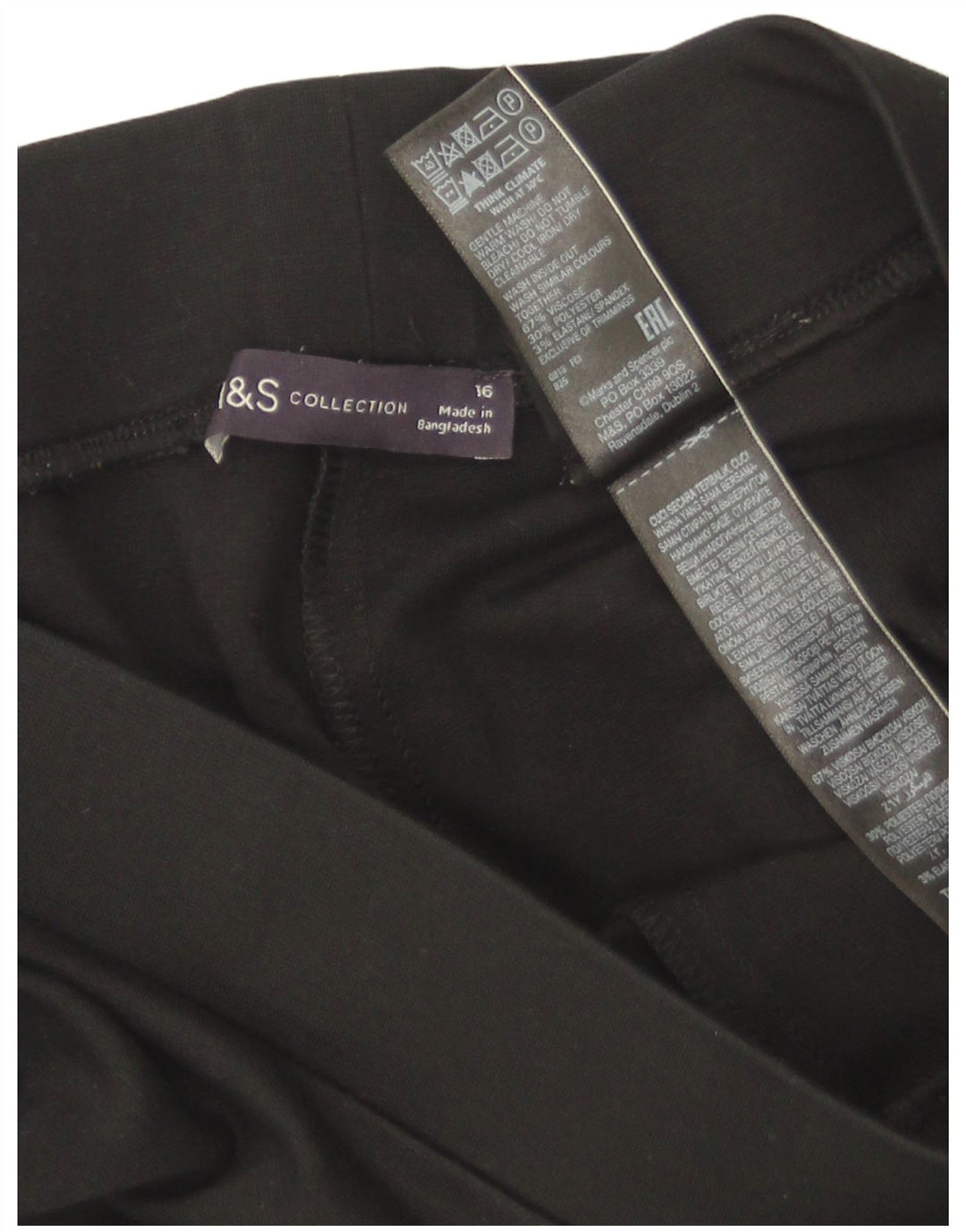 Marks & Spencer Legging court pour femme UK 16 Large Noir Viscose