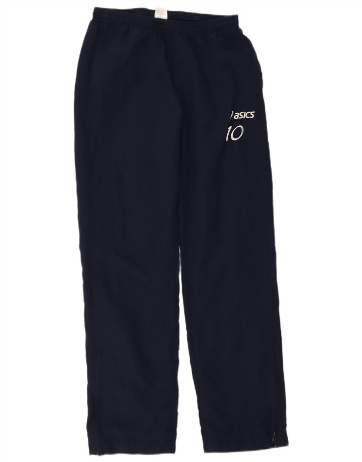 ASICS Pantalon de survêtement graphique pour femme UK 14 Large Bleu Marine Polyester