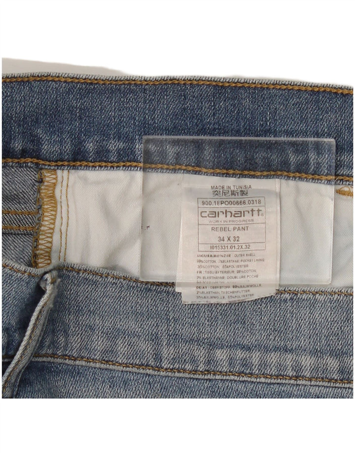 CARHARTT Jean Slim Wip Homme W34 L32 Bleu Coton