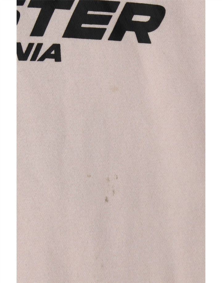 HOLLISTER Pull à capuche graphique pour hommes, grand, en coton color block blanc