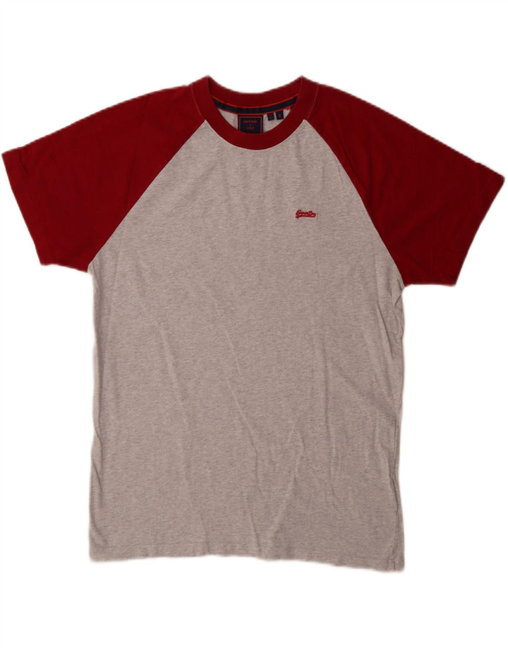 Superdry T-Shirt Homme Gris Moyen Colourblock Cotton