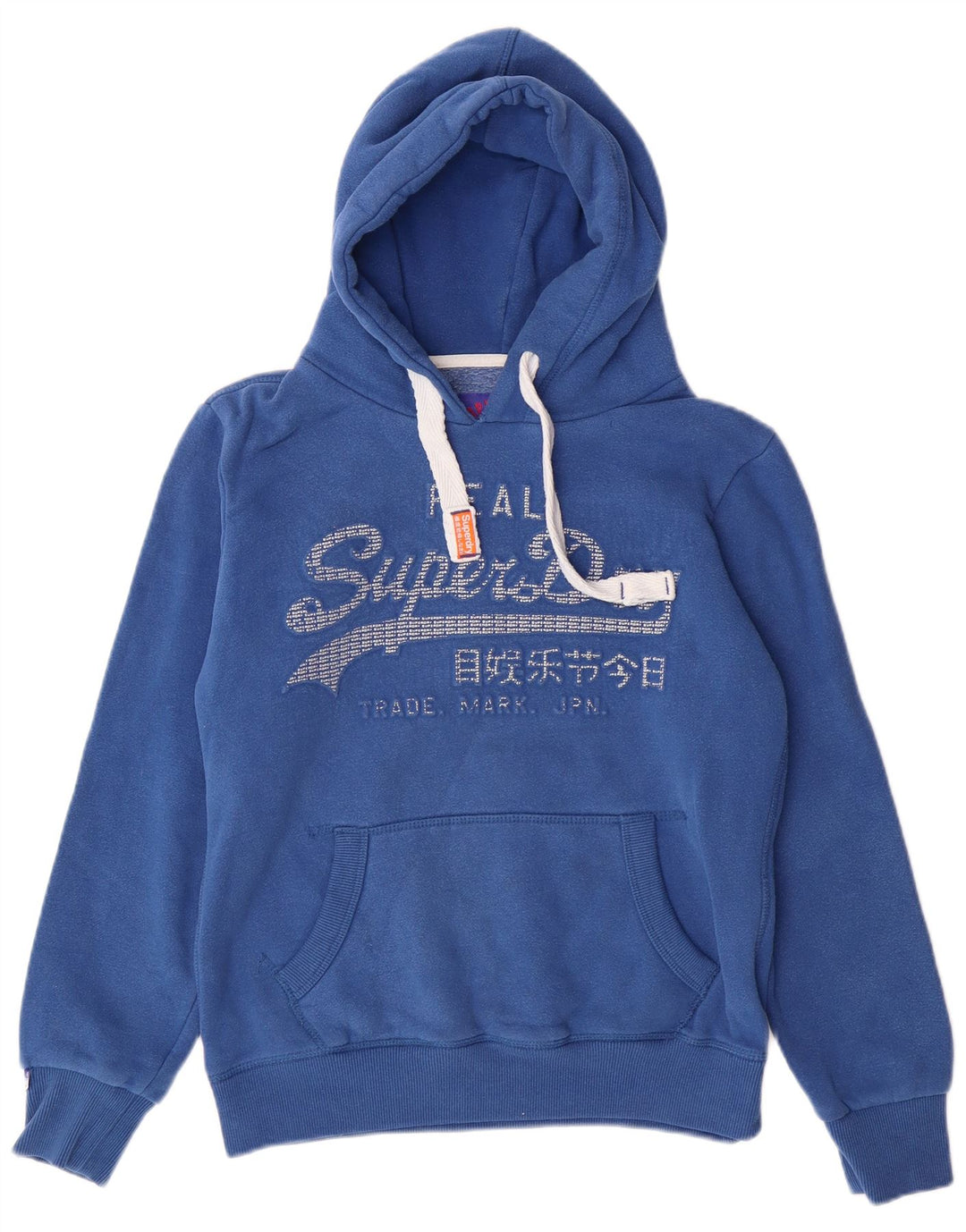 SUPERDRY Pull à capuche surdimensionné graphique pour femme UK 10 Petit Bleu Coton