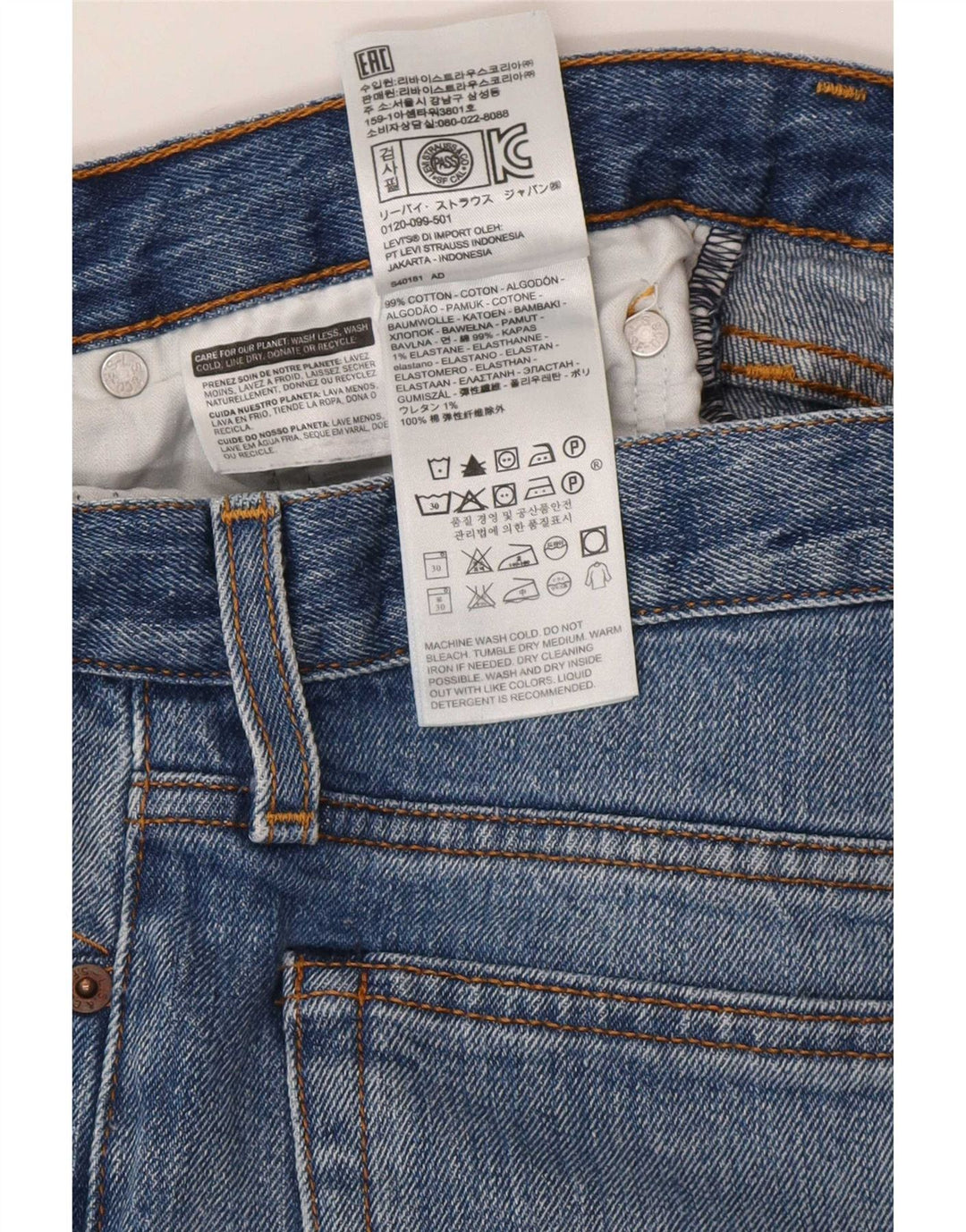 Levi's Jean Slim Femme W27 L26 Bleu Coton