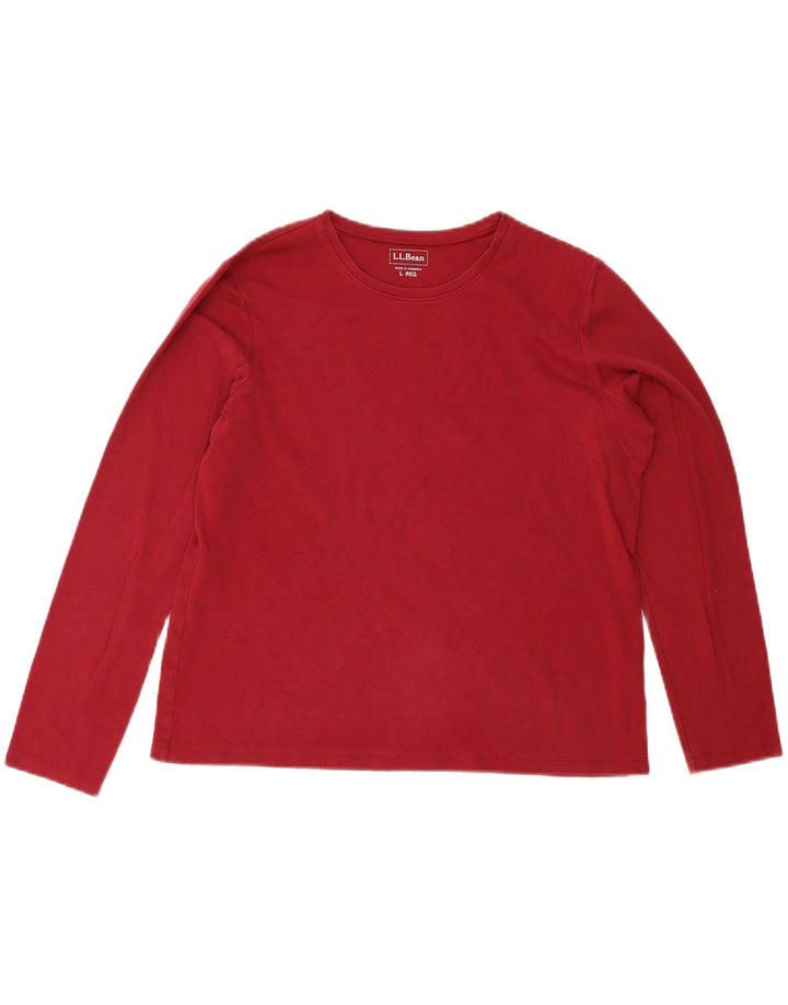 L.L.BEAN Womens Top Long Sleeve UK 16 Large Red Cotton Vintage L.L.Bean and Second-Hand L.L.Bean from Messina Hembry 