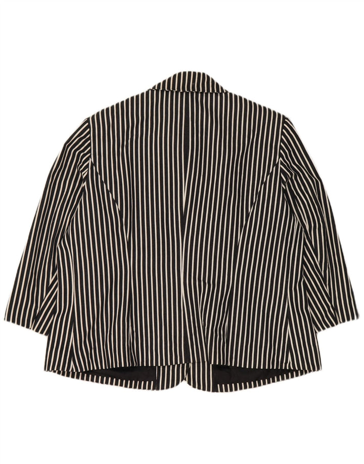 Chaps Veste blazer à manches 3/4 et 6 boutons pour femme UK 18 XL Bleu marine rayé
