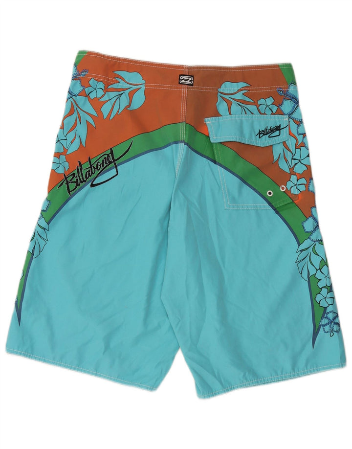 Billabong Short de bain graphique pour hommes en polyester à fleurs bleues