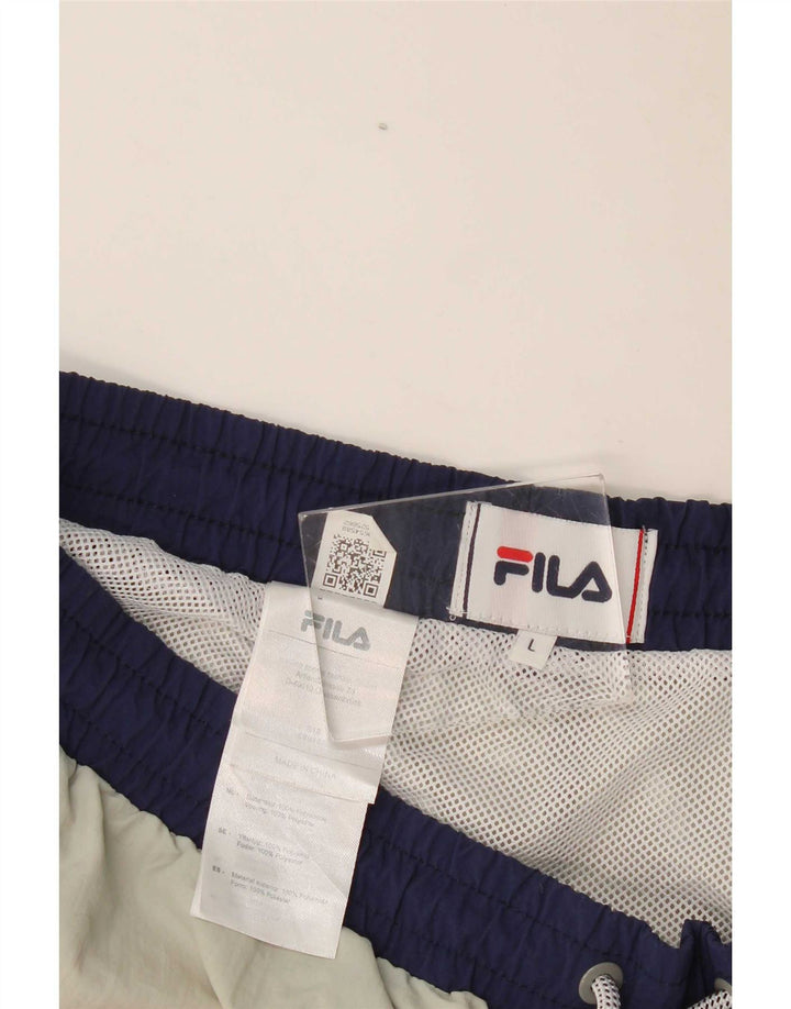 Fila Short de Sport Graphique Homme Gris Colorblock Polyester