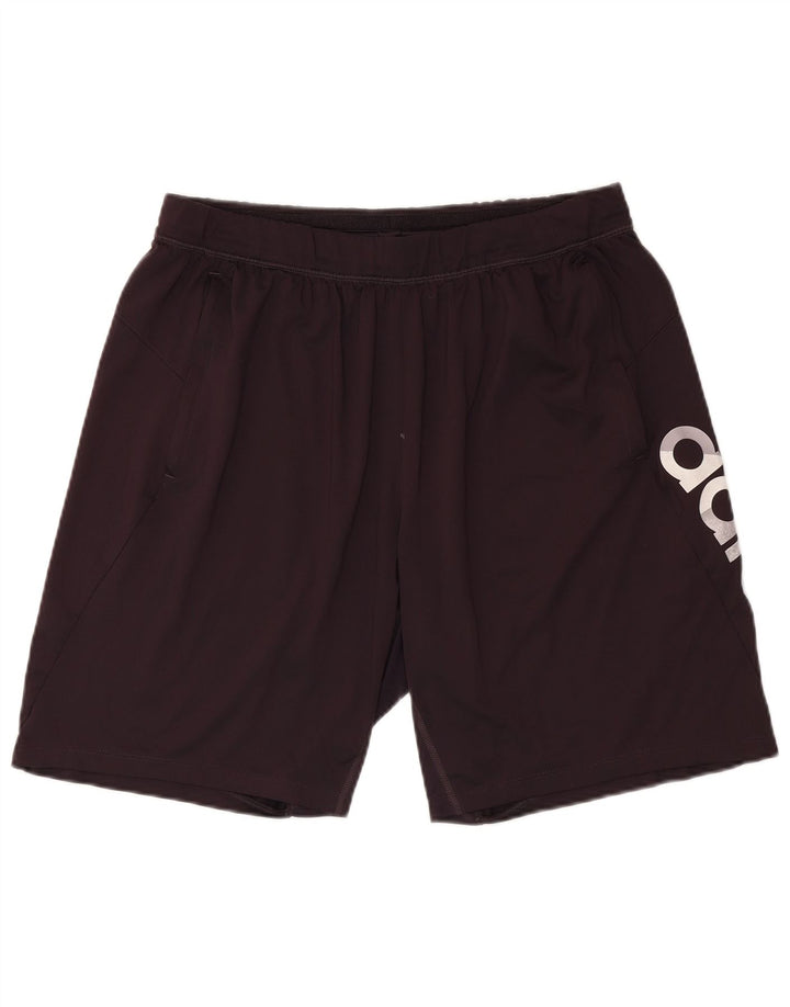 Adidas Short de sport graphique pour homme en polyester noir moyen