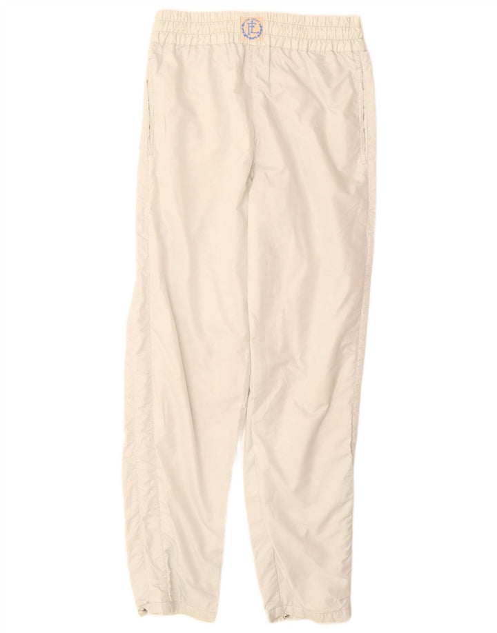 Pantalon coupe-vent femme vintage UK 12 Medium Off White Polyester