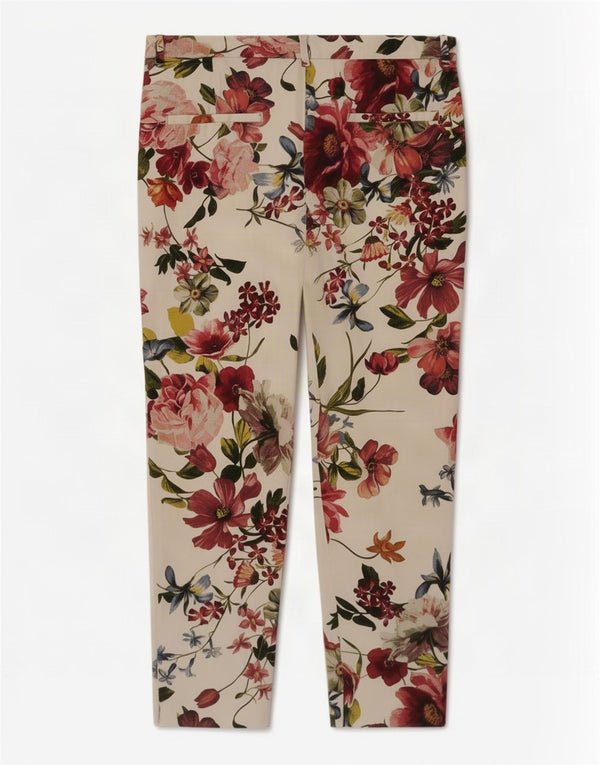 Zara Pantalon court pour femme EU 38 Small W28 L25 Blanc Floral Coton